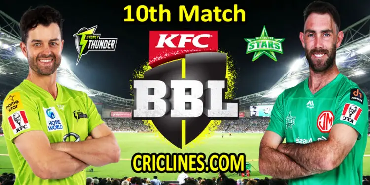 Sydney Thunder vs Melbourne Stars-Today Match Prediction-BBL T20 2021-22-10th Match-Who Will Win