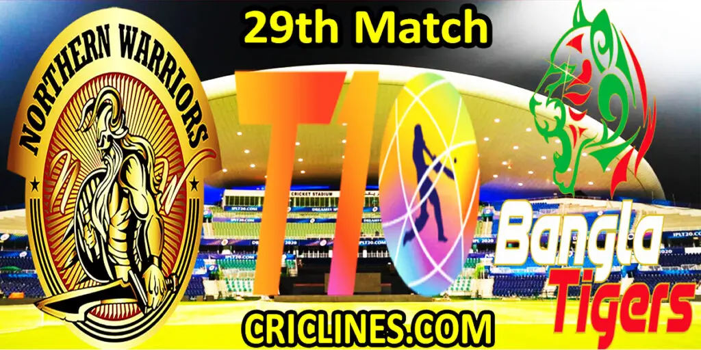 Today Match Prediction-Northern Warriors vs Bangla Tigers-Abu Dhabi T10 League-29th match-Who Will Win