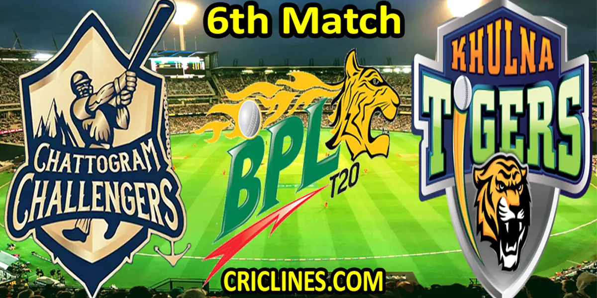Chattogram Challengers vs Khulna Tigers-Today Match Prediction-Dream11-BPL T20-6th Match-Who Will Win