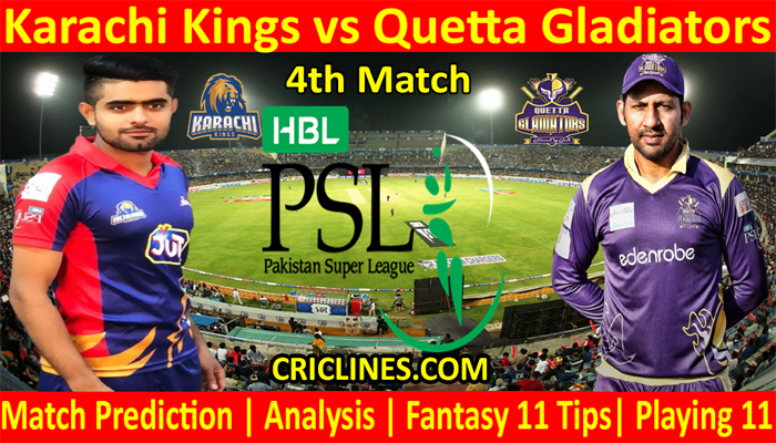 KKS vs QGS-Today Match Prediction-PSL T20 2022-4th Match-Who Will Win