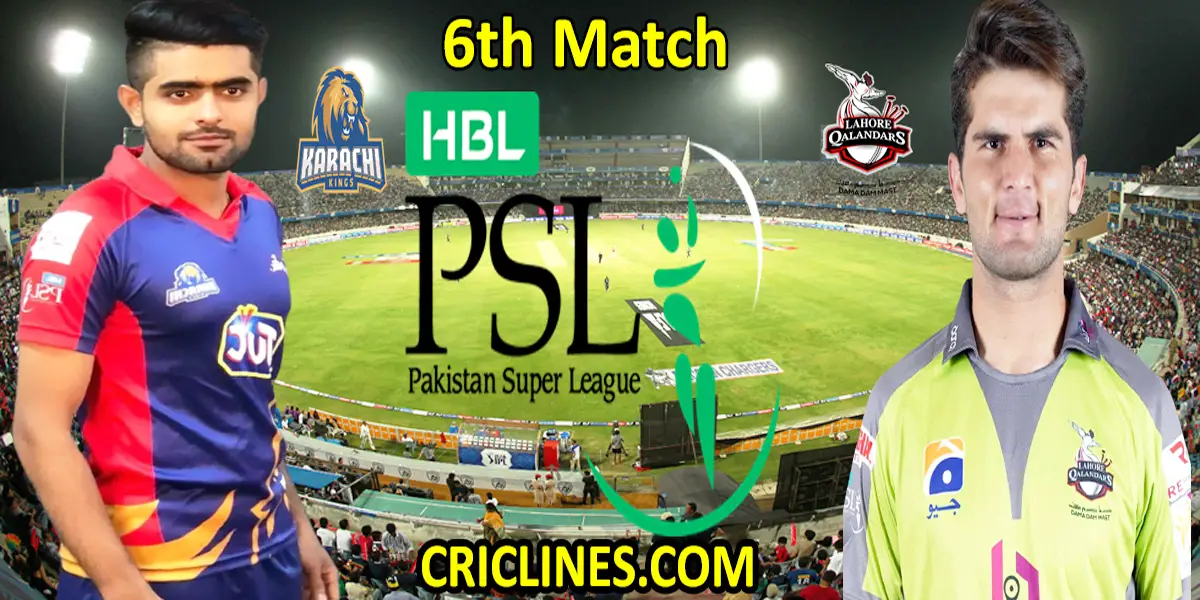 Karachi Kings vs Lahore Qalandars-Today Match Prediction-PSL T20 2022-6th Match-Who Will Win