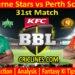 MRS vs PRS-Today Match Prediction-BBL T20 2021-22-31st Match-Who Will Win