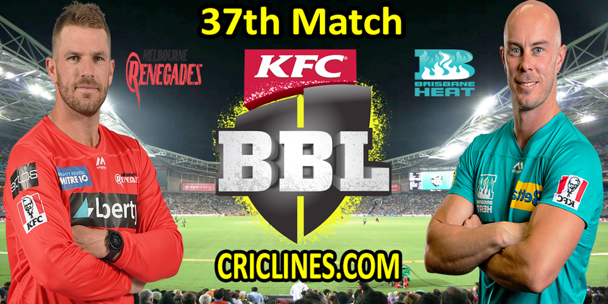 Melbourne Renegades vs Brisbane Heat-Today Match Prediction-BBL T20 2021-22-37th Match-Who Will Win