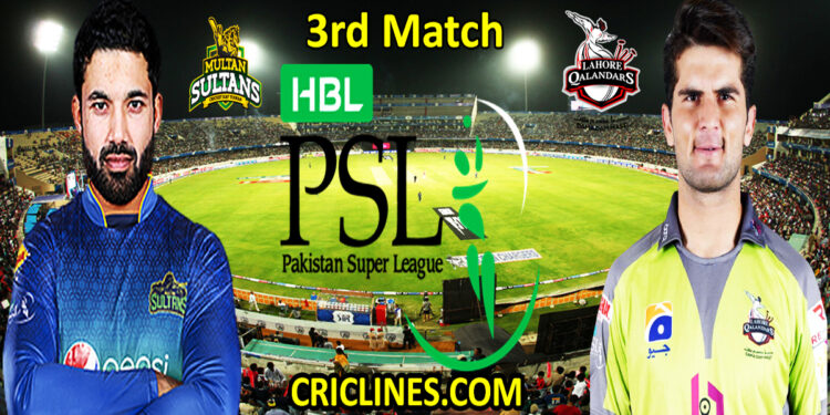 Multan Sultans vs Lahore Qalandars-Today Match Prediction-PSL T20 2022-3rd Match-Who Will Win