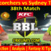 PRS vs SYT-Today Match Prediction-BBL T20 2021-22-38th Match-Who Will Win