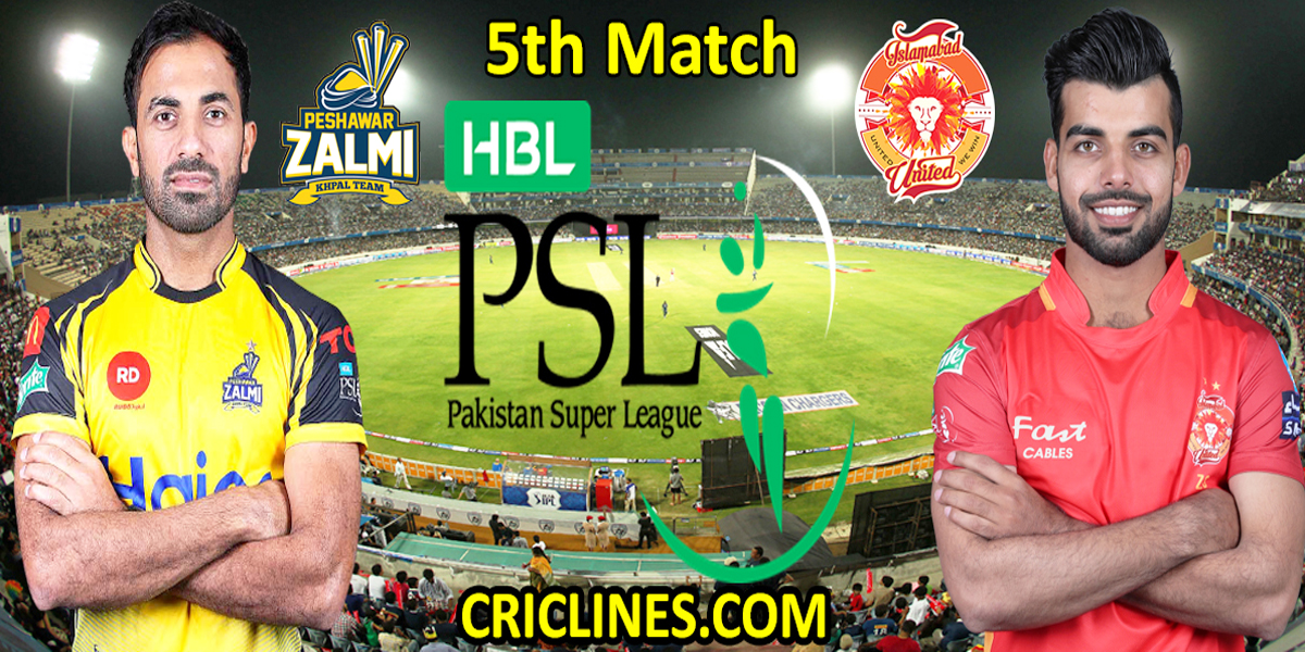 Peshawar Zalmi vs Islamabad United-Today Match Prediction-PSL T20 2022-5th Match-Who Will Win