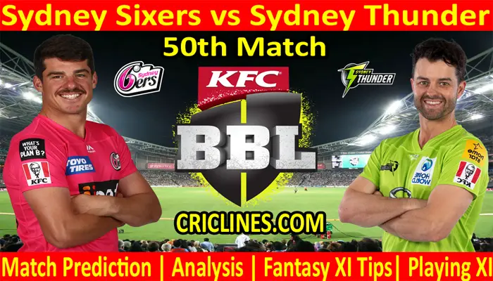 SYS vs SYT-Today Match Prediction-BBL T20 2021-22-50th Match-Who Will Win