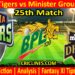 KTS vs MGD-Today Match Prediction-Dream11-BPL T20-25th Match-Who Will Win