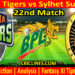 KTS vs SYS-Today Match Prediction-Dream11-BPL T20-22nd Match-Who Will Win