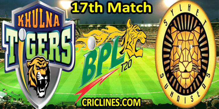 Khulna Tigers vs Sylhet Sunrisers-Today Match Prediction-Dream11-BPL T20-17th Match-Who Will Win