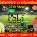 LQS vs ISU-Today Match Prediction-PSL T20 2022-27th Match-Who Will Win