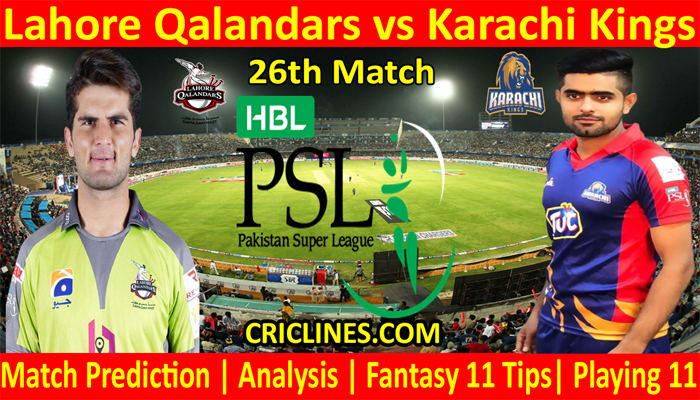 LQS vs KKS-Today Match Prediction-PSL T20 2022-26th Match-Who Will Win