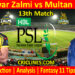 PSZ vs MTS-Today Match Prediction-PSL T20 2022-13th Match-Who Will Win