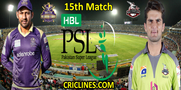 Quetta Gladiators vs Lahore Qalandars-Today Match Prediction-PSL T20 2022-15th Match-Who Will Win