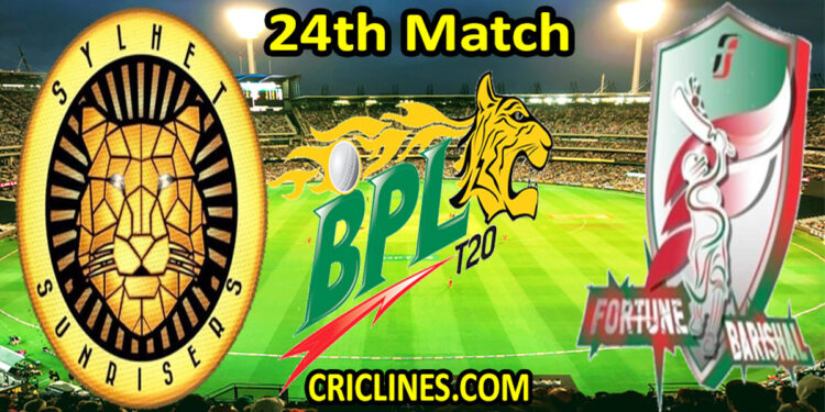 Sylhet Sunrisers vs Fortune Barishal-Today Match Prediction-Dream11-BPL T20-24th Match-Who Will Win