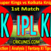 Today Match Prediction-CSK vs KKR-IPL T20 2022-1st Match-Who Will Win