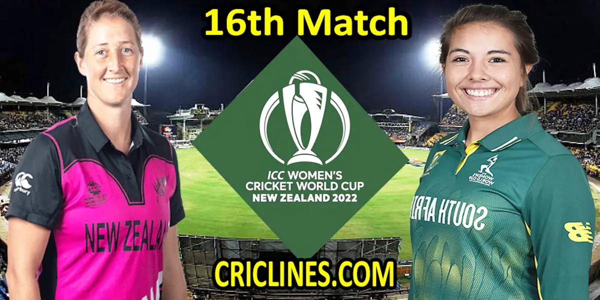 Today Match Prediction-New Zealand Women vs South Africa Women-Women ODI World Cup 2022-16th Match-Who Will Win