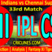Today Match Prediction-MI vs CSK-IPL T20 2022-33rd Match-Who Will Win