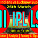 Today Match Prediction-MI vs LSG-IPL T20 2022-26th Match-Who Will Win