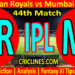 Today Match Prediction-RR vs MI-IPL T20 2022-44th Match-Who Will Win