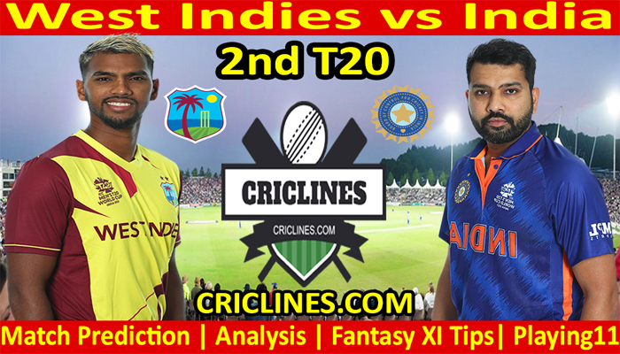Today Match Prediction-WI vs IND-2nd T20 2022-Who Will Win