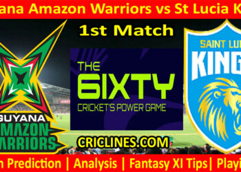 Today Match Prediction-Guyana Amazon Warriors vs St Lucia Kings-The 6ixty 2022-1st Match-Who Will Win