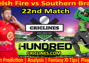 Today Match Prediction-Welsh Fire vs Southern Brave-The Hundred League-2022-22nd Match-Who Will Win