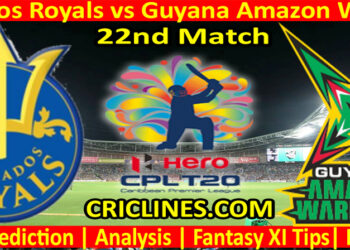 Today Match Prediction-Barbados Royals vs Guyana Amazon Warriors-CPL T20 2022-22nd Match-Who Will Win