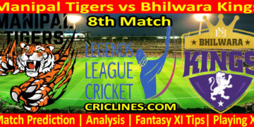 Today Match Prediction-Manipal Tigers vs Bhilwara Kings-Dream11-LLC T20-8th Match-Who Will Win