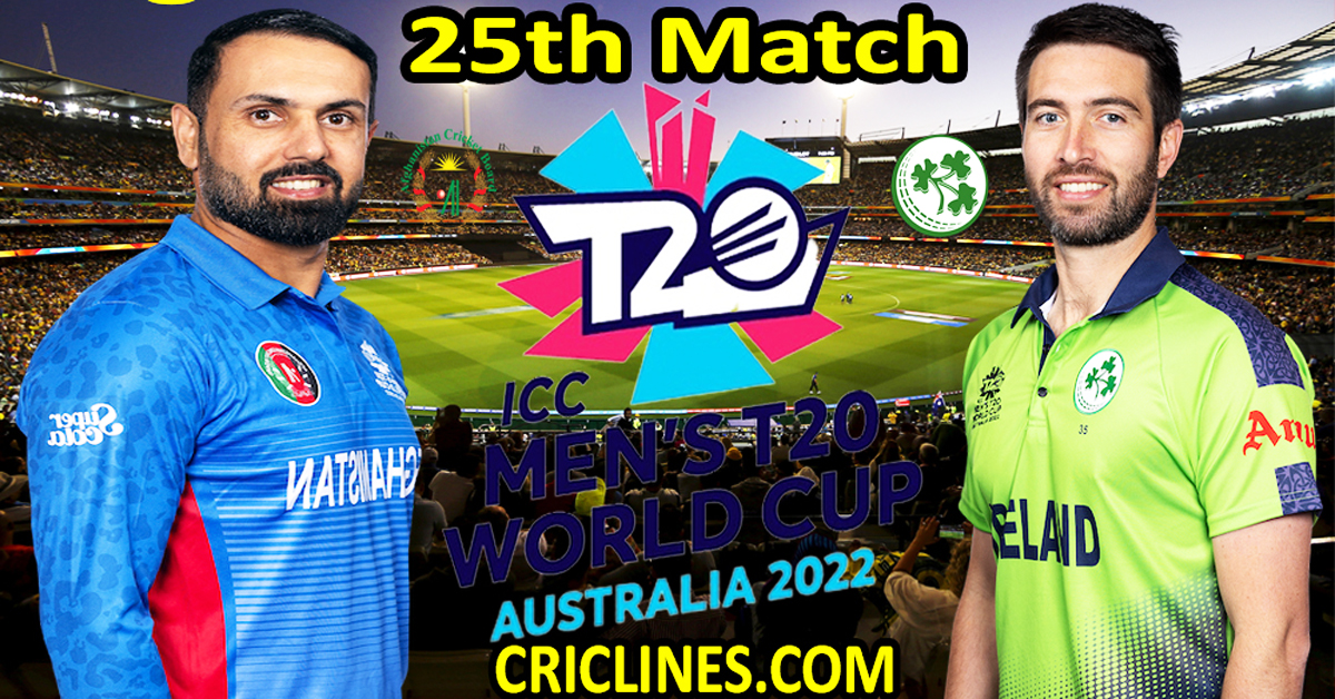 Today Match Prediction-Afghanistan vs Ireland-ICC T20 World Cup 2022-Dream11-25th Match-Who Will Win
