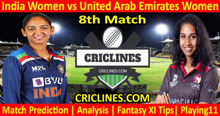 Today Match Prediction-INDW vs UAEW-Womens Asia Cup-2022-8th Match-Who Will Win