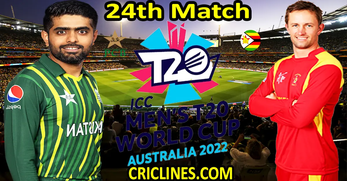 Today Match Prediction-Pakistan vs Zimbabwe-ICC T20 World Cup 2022-Dream11-24th Match-Who Will Win