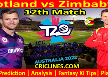 Today Match Prediction-SCO vs ZIM-ICC T20 World Cup 2022-12th Match-Who Will Win