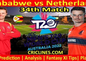 Today Match Prediction-ZIM vs NET-ICC T20 World Cup 2022-Dream11-34th Match-Who Will Win