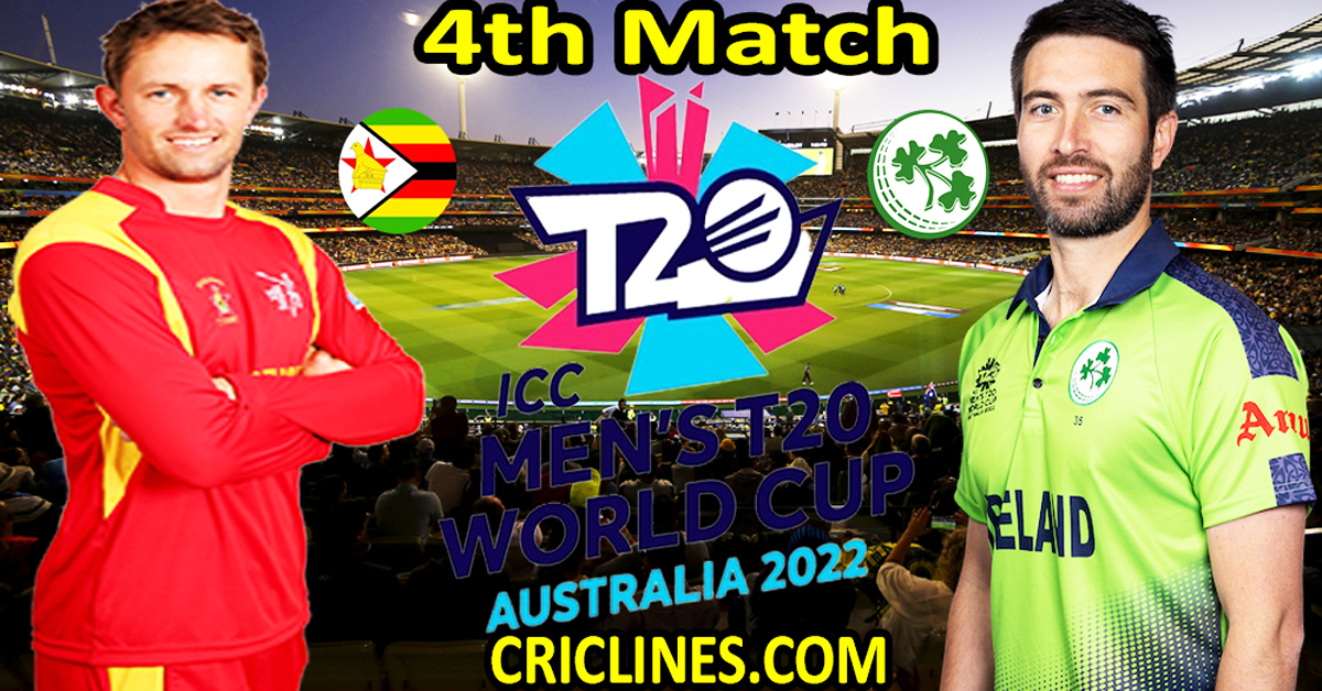 Today Match Prediction-Zimbabwe vs Ireland-ICC T20 World Cup 2022-4th Match-Who Will Win