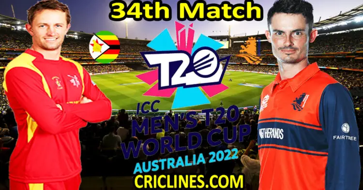 Today Match Prediction-Zimbabwe vs Netherlands-ICC T20 World Cup 2022-Dream11-34th Match-Who Will Win