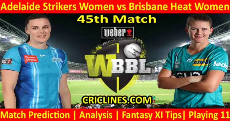 Today Match Prediction-ADSW vs BBHW-WBBL T20 2022-45th Match-Who Will Win