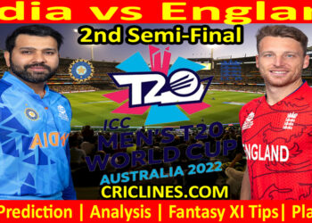 Today Match Prediction-IND vs ENG-Dream11-ICC T20 World Cup 2022-2nd Semi-Final Match-Who Will Win