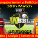 Today Match Prediction-MLRW vs PRSW-WBBL T20 2022-39th Match-Who Will Win