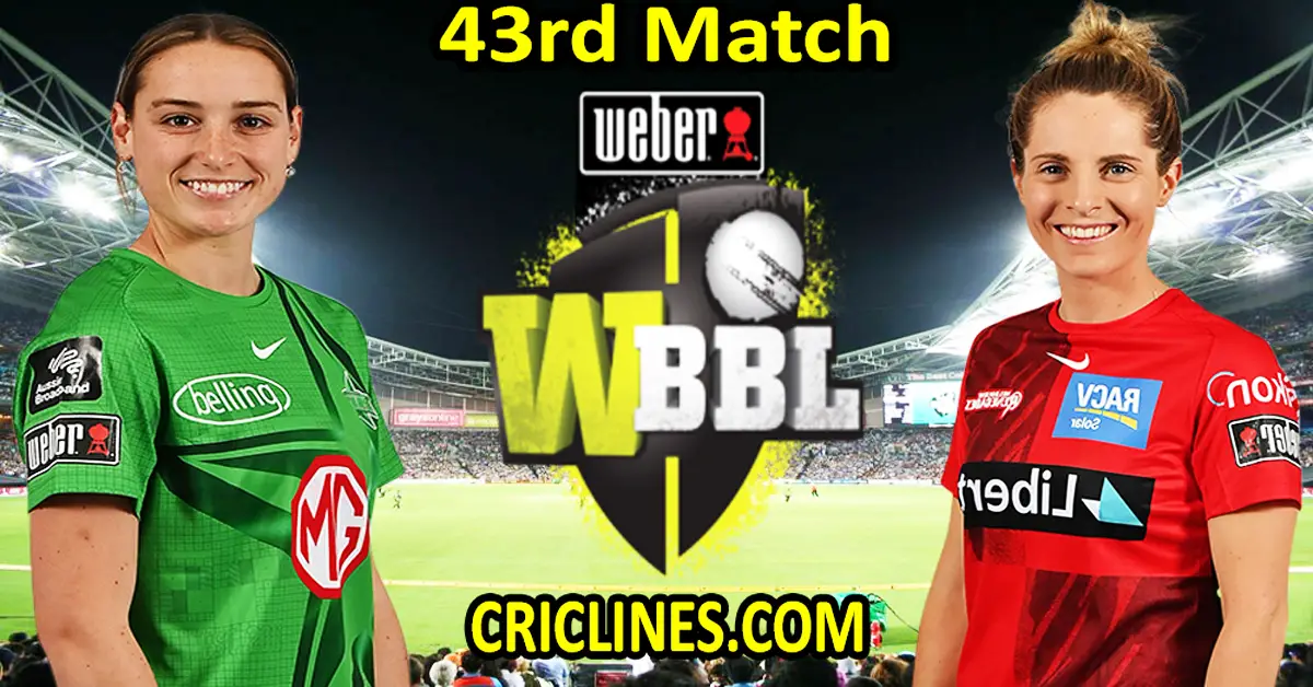 Today Match Prediction-Melbourne Stars Women vs Melbourne Renegades Women-WBBL T20 2022-43rd Match-Who Will Win