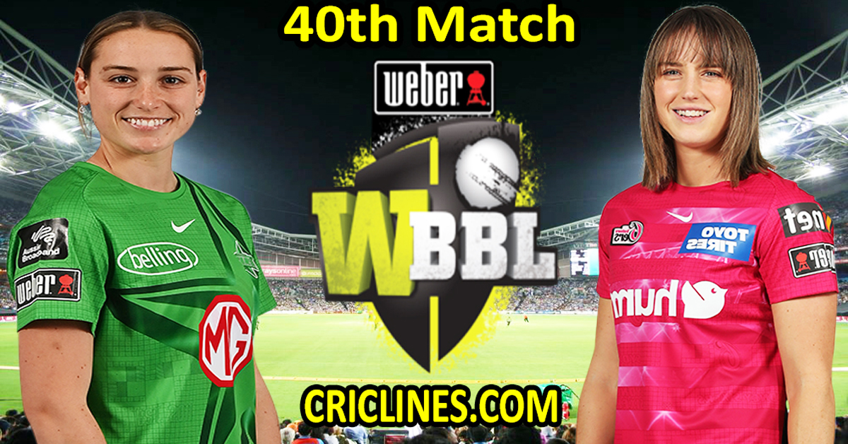 Today Match Prediction-Melbourne Stars Women vs Sydney Sixers Women-WBBL T20 2022-40th Match-Who Will Win