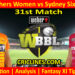 Today Match Prediction-PRSW vs SYSW-WBBL T20 2022-31st Match-Who Will Win