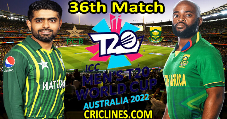 Today Match Prediction-Pakistan vs South Africa-Dream11-ICC T20 World Cup 2022-36th Match-Who Will Win