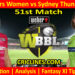 Today Match Prediction-SYSW vs SYTW-WBBL T20 2022-51st Match-Who Will Win