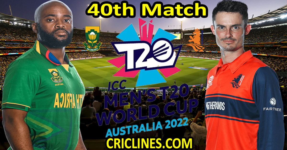 Today Match Prediction-South Africa vs Netherlands-Dream11-ICC T20 World Cup 2022-40th Match-Who Will Win