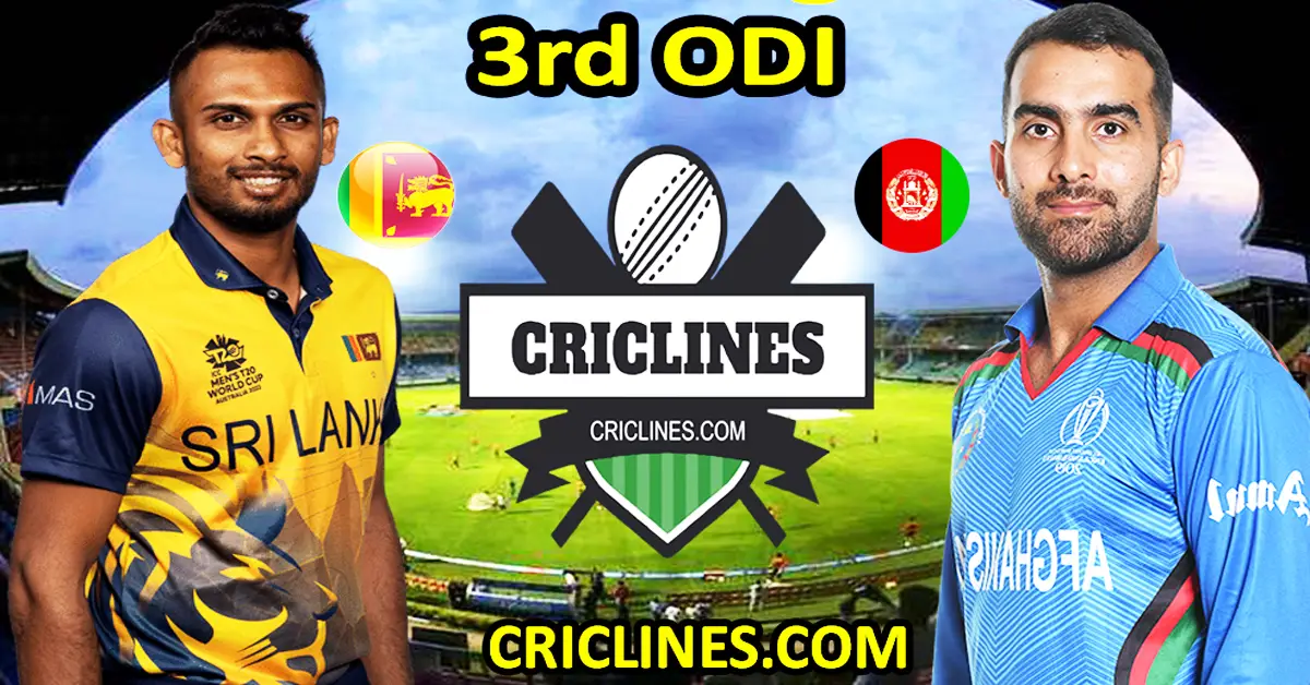 Today Match Prediction-Sri Lanka vs Afghanistan-Dream11-3rd ODI-2022-Who Will Win