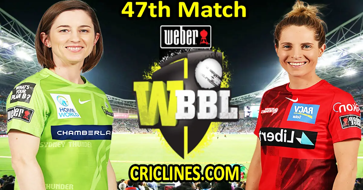 Today Match Prediction-Sydney Thunder Women vs Melbourne Renegades Women-WBBL T20 2022-47th Match-Who Will Win