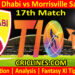 Today Match Prediction-TAB vs MSA-Dream11-Abu Dhabi T10 League-2022-17th Match-Who Will Win
