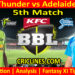 SYT vs ADS-Today Match Prediction-Dream11-BBL T20 2022-23-5th Match-Who Will Win