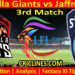 Today Match Prediction-DG vs JK-Dream11-LPL T20 2022-3rd Match-Who Will Win
